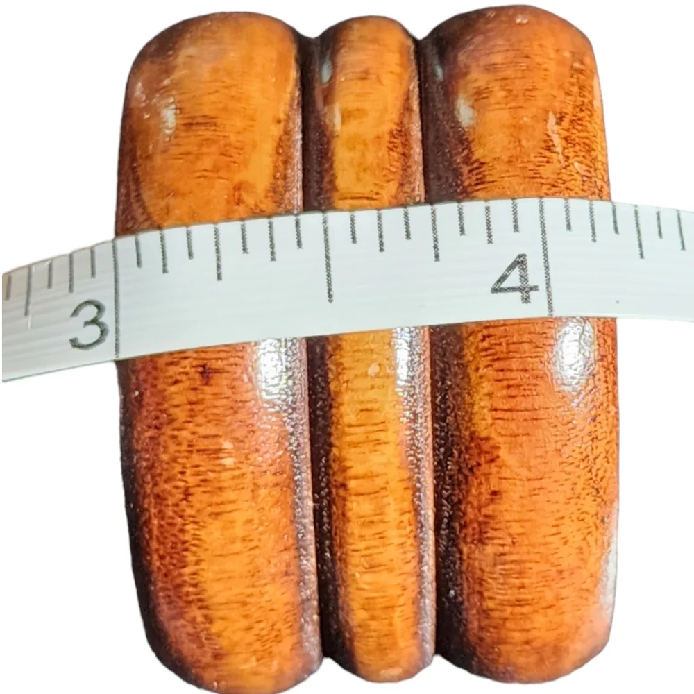 Vintage Taiwain #8 Mid Century Round Turned Wood Napkin Rings 1.75